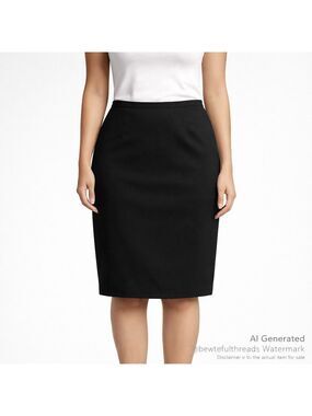 Jones Studio Black Pencil Skirt 16P Petite Fully Lined Office Classic